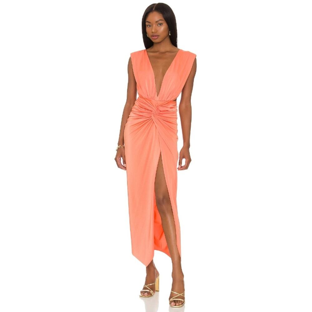 BaoBab Mia Maxi Dress Plunge Neckline Beachy Vacation Resortwear Formal Party L